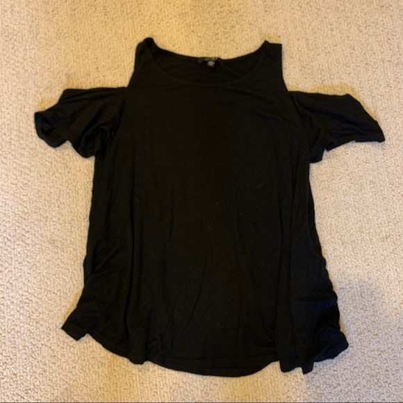 Cold Shoulder Black Top - Picture 3 of 4